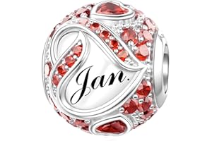 LANBEIDE Geburtsstein Charms für Pandora Charms, 925er Sterlingsilber Charms für Pandora Armband, Weihnachts Geburtstags Geschenke für Frauen und Mädchen
