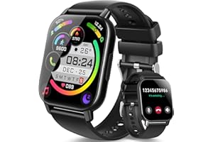 AYCY Smartwatch Uomo Donna con Effettua o Risposta Chiamate, 1.85" Orologio Smartwatch, Contapassi Sonno Cardiofrequenzimetro, 112 Modalità Sportive, IP68 Smart watch per Android IOS, Nero