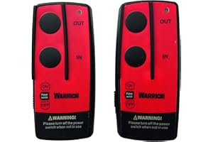 WARRIOR WINCHES Warrior Dual Voltage 12V-24V Wireless Winch Remote Hand Control Twin Pack – Weatherproof and suited to Outdoor Use, 80-100 foot Range, Battery Operated, Ideal for Recovery Truck Operators