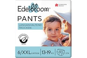 Edelbloom Premium 40 Windelhöschen Größe 6 (13–19 kg), Ultra-Saugfähig & Atmungsaktiv, Hypoallergen, Extra Weich & Sanft für Babys, Dermatologisch Getestet, Sicherer Auslaufschutz, Für Tag & Nacht