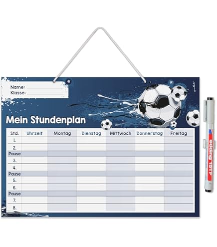 Planificador Del Horario De Fútbol Para Colgar, Lavable, DIN A4, Con Suspensión, Soporte Para Bolígrafos Y Bolígrafo, Color Verde, Para Niños, Adolescentes, Genial, Idea De Regalo I Dv_988