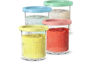 ITMBET Ersatz für Ninja CREAMI Deluxe Behälter NC501EU NC500EU - 4er Pack, 680ml Spülmaschinenfest, BPA-frei, Auslaufsicher Ninja Eismaschine Deluxe Creamy Becher NC501 NC500