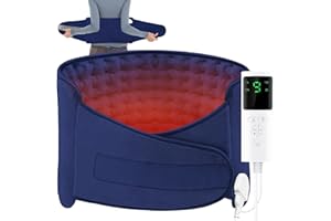 JEDWKFA Manta Electrica, Manta Electrica Lumbar, Almohadilla Eléctrica Lumbar, 125 * 30cm, 9 Ajustes de Temperatura, 4 Velocidades, para Espalda, Cintura, Abdomen, Piernas, Azul