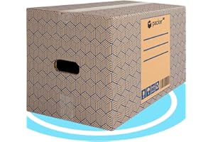 packer PRO Pack 10 Cajas Carton para Mudanzas y Almacenaje Ultra Resistentes con Asas 500x300x300mm