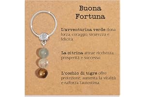 Vulfire Portachiavi personalizzato con cristalli naturali, idea regalo nuovi inizi gadget con pietre curative regali per lui uomo per lei donna Cristallo curativo dedica speciale