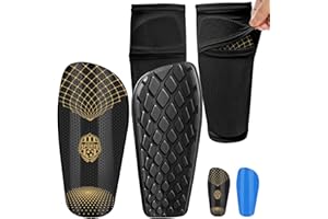 RISINGUKST Football Shin Pads for Kids Youth Adults, Shin Guards for Boys and Girls, Sleeves with Non-Slip Insert Pocket, Lightweight and Compact, Protective Equipment for Football