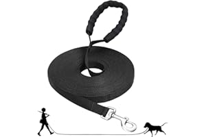 Fttouuy Longe pour Chien 5m /10m / 15m / 20m, Laisse de Dressage Longue pour Chiens, Idéal pour la randonnée, Le Camping, l'entraînement, la Plage - 20M