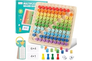 WDJLNZB Juego Tablas de Multiplicar de Madera para Niños, Tablero de Multiplicación Montessori, Aprendizaje de Multiplicación para Más de 3 Años Niños