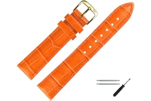 MARBURGER Uhrenarmband 18mm Leder Alligator Prägung - Werkzeug Montage Set 14318