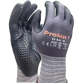 ProMat 42-844 &ndash; 5 &Ccedil;ift İnce Nitril K&ouml;p&uuml;k İş Eldiveni &ndash; Dikişsiz, Hava Ge&ccedil;irgen, Dot Kaplama ile &Uuml;st&uuml;n Tutuş &ndash; Otomotiv, Mekan