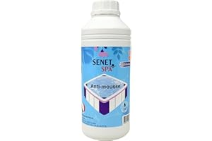 Senet piscine Anti Mousse/Ecume pour Spa – Élimination Rapide de la Mousse et de l’Écume – Produit d'entretien de Qualité, Fabriqué en France, Bidon de 1L