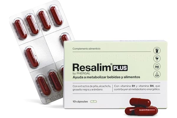 ResalimPLUS - Complemento Alimenticio para Ayudar a Metabolizar Bebidas y Alimentos, Ayuda a disminuir el cansancio y la fatiga - 10 Comprimidos