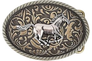 GORGECRAFT Gürtelschnalle Mit Laufendem Pferd Western Cowboy Cowgirl Ovale Gürtelschnalle 92x64mm Antik Bronze Punk Rodeo Pferd Graviert Floral Indianisch Vintage Ersatzknöpfe Aus Legierung Für Männer