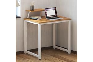 SogesHome Biurko pod komputer, 80 cm, stół roboczy z płytą pamięci, stół biurowy do komputera i laptopa, wykonany z drewna i metalu