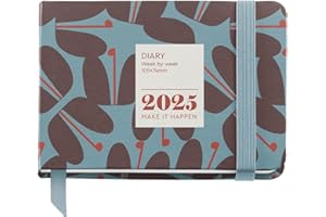 Miquelrius - Agenda 2025, Tamaño 105 x 74 mm, Agenda semana vista, Cubierta cartón forrado plastificado, Espiral, Cierre goma elástica, Papel 80 g/m², Español, Inglés y Portugués, Jessica