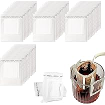 100 Pezzi Filtri per Caffè in Carta, con Orecchio Appeso, Sacchetti Filtro Caffe per Maggior Parte Delle Tazze, Portatili e Pieghevoli, Drip Coffee Bag per Campeggio, Viaggi, Casa, Ufficio, 7,5x9 cm