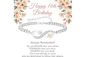 KLIFOWDY 8th 9th 10th 11th 12th 13th 16th 18th 21st Birthday Gifts for Girls S925 Sterling Silver Infinity Bracelet for Girls Jewelry Gifts for Sister Daughter Granddaughter