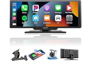 ALXUM Wireless CarPlay Display & Android Auto Display, 10.26" HD Autoradio mit Bildschirm, WiFi, Carplay Android Auto mit Rückfahrkamera, Mirror Link, GPS Navigation, Sprachsteuerung, AUX, FM