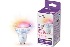 WiZ - Bombilla LED Inteligente Wi-Fi, 4,9W(Eq. 50W) GU10, Luz Blanca y de Colores, con tecnología SpaceSense y compatible con Alexa y Google Home