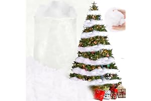 LOMIMOS 200 g dekoracyjny sztuczny śnieg, sztuczna bawełna na choinkę, dekoracyjna bawełna o wysokiej elastyczności miękka i puszysta dekoracja świąteczna na choinkę