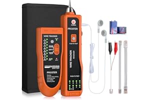 Proster Traceur de Câble Électrique RJ45 RJ11 Ethernet LAN - Testeur de Câble Réseau Multifonction avec Continuité et Toner Tracer - Outil Idéal pour Techniciens Télécom et Bricoleurs Domestiques