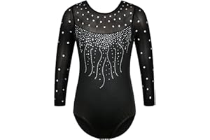 ZNYUNE Fille Justaucorps Gymnastique Manches 3/4