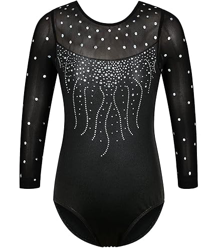 WYGH Noir Danse Justaucorps Pour Femmes Adulte Court Manche Rond Cou Et Dos Nu Doux Engrener Bodysuit Meilleur Ballet Gymnastique Sport Vêtements De Danse Costume,Black-S