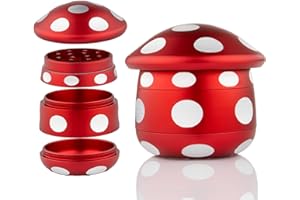 Viberium Metall Grinder Groß 45 mm - Crusher, Kräutermühle, Kräuter Zubehör Geschenk, Grind, Herb Grinder 4 teilig, Cruncher Mühle Aluminium, Grinders Accessories, Grindr Gifts Set Rot