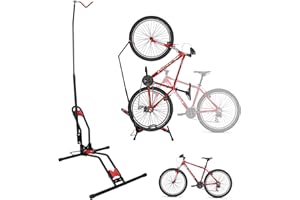 CUCESH Vertical Bike Stand Bicycle Floor Stand Freestanding Bike Storage Rack Portable Upright Bike Rack - Space Saving for Indoor Outdoor, Adjustable - Fit 20''-29'' Mountain/Road Bikes