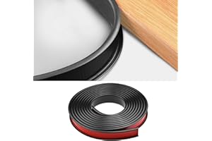 LQSCJS 12mm U Shape Flexible Self Locking Veneer Edge Banding, PTE Self Adhesive Edge Banding, PVC Stick Veneer Edge, DIY Collapsible Edge Guards for Furniture, Cabinet, Table (12mm/3m, Black)