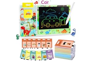 GEEKEO Jouet Cartes Éducatives Enfant 2 Ans, Cartes Flash Parlantes avec Tablettes d'écriture LCD, Jouet Montessori Éducatifs Préscolaires pour Lire et Écrire 224 Anglais Mots pour Enfants 1 à 6 Ans