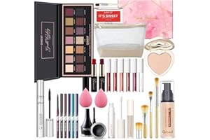 Professional Makeup Set,MKNZOME Essential Make Up Set With Cosmetic Bag Portable Travel Make-up Palette Birthday Xmas Gift Set Makeup Brush Set Eyeshadow Foundation Lip Gloss for Teenagers & Adults