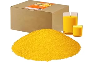 JEMESI Cire D’Abeille Pastilles, 2kg Cire d'abeille 100% Naturelle Pure pour Pastilles Idéales pour Cosmétiques et Bougies, Savons Et Bougies