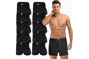 SGS Weiche Lockere Boxershorts Herren 10 Pack oder 6er aus 100% Baumwolle Unterhosen Männer Komfortable Atmungsaktive Herren Unterhosen
