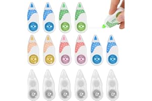 Meetory Correttore a nastro, bianchetto in confezione a rullino per studenti, confezione da 16 pezzi