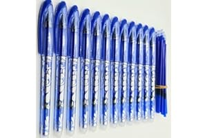 CHLOENCE PENNE CANCELLABILI - 12 Pezzi + 12 Ricariche, Inchiostro Gel, Penne Cancellabili Blu, Punta Da 0,5 mm, Penne Cancellabili Per Scuola Elementare, Ufficio E Gioco