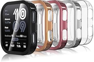 Hianjoo 5 Sztuk Etui z Folią Ochronną Kompatybilną z Amazfit Bip 6, Wszechstronne Etui z Silikonową Osłoną Ekranu