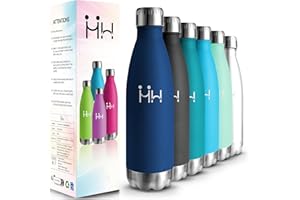 HoneyHolly Borraccia Termica, Doppia Parete Bottiglia Acqua in Acciaio Inox - 500ML - Senza BPA Bottiglia Termica, Antigoccia, Borraccia Palestra, Borraccia per Scuola, Sport, Ufficio