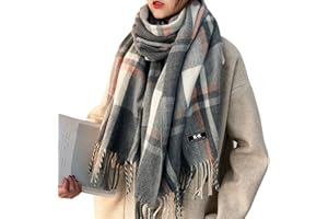 LADES Women Tartan Scarf - Winter Long Scarves Plaid Warm Wraps Wool British Style For Ladies Spinning Tassel Shawl Long Stole