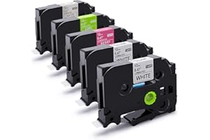 Suminey Taśma kompatybilna z Brother, zamiennik, 12 mm, TZe, P-touch, TZe-231, TZe-MQG35, TZe-MQP35, TZe-MQ934, P-touch PT-H100LB, PT-H105, PT-E100