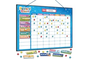 Smart Panda Magnetic Reward Chart – [300 Stars, 80+ Tasks, 1-3 Kids] Star Chart for Children - For Responsibility, Routine, Potty Training, Good Behaviour