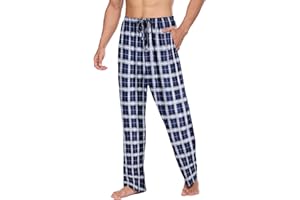 Ekouaer Pyjama Hose Herren Kariert Schlafanzughosen Lang Hosen Männer Schlafhose Loungewear und Nachtwäsche Loungehose für Männer Bottoms mit Taschen S-3XL
