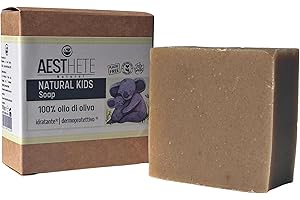 AESTHETE Sapone Solido Bambini Biologico all' Olio di Oliva e Camomilla Artigianale Plastic Free | Detergente Bambini Formula Naturale Idratante 100 gr Made in Italy