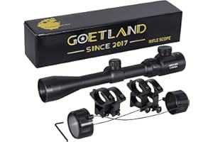 Goetland Gewehr Zielfernrohr 3-9x40 EG Airsoft Rot Grün Fadenkreuz mit Montage Ringe SFP für Taktische Jagd Armbrust Luftgewehr Sportschützen