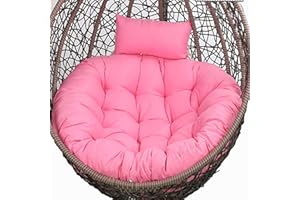 CFMZ Coussin Rond pour Fauteuil Rotin, éPais Coussin pour Fauteuil Suspendu Exterieur Jardin, Lavable Coussin de Chaise Suspendue, AntidéRapant Coussin pour Hamac Chaise SuspenduPink Yadlan