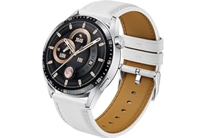 Syxinn Skórzany pasek do Huawei Watch GT 3 46 mm / GT 3 Pro 46 mm, Huawei Watch GT 2 46 mm / GT 2e / GT 2 Pro, Huawei Watch 3/3 Pro, miękki skórzany pasek do zegarka, sportowy pasek dla mężczyzn i