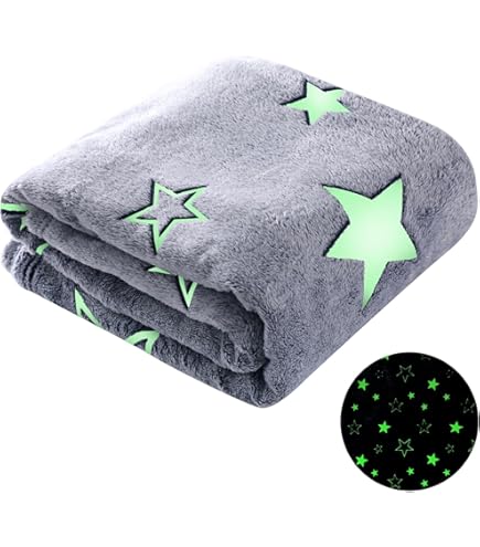 Coperta Magica Che Si Illumina Al Buio - 150x200cm, Pile, Grigio - Foto 5