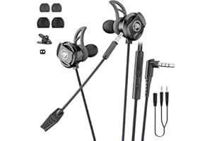BraveKoi In-Ear Gaming Headset,Wired Earbuds with Noise Cancellation,Dual Microphone Bass Stereo Gaming Earphone Suitable for PS4 Xbox one/S, Nintendo Switch, Laptop