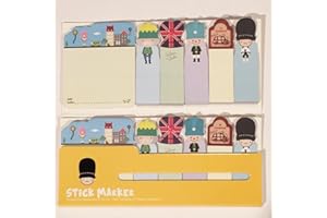 Gifts UK® London Holiday Mini Sticky Notes Cute Sticky Note Pad Bookmark Memo Index Tab Page Markers Yellow Case