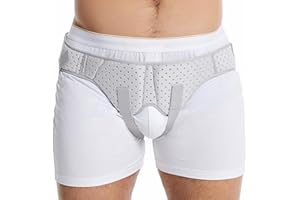 HEERTEEAJ Hernia Belt Truss for Left or Right Side Supportive Groin Pain with Removable Compression Pads for Pre or Post-Surgical, Comfortable Adjustable